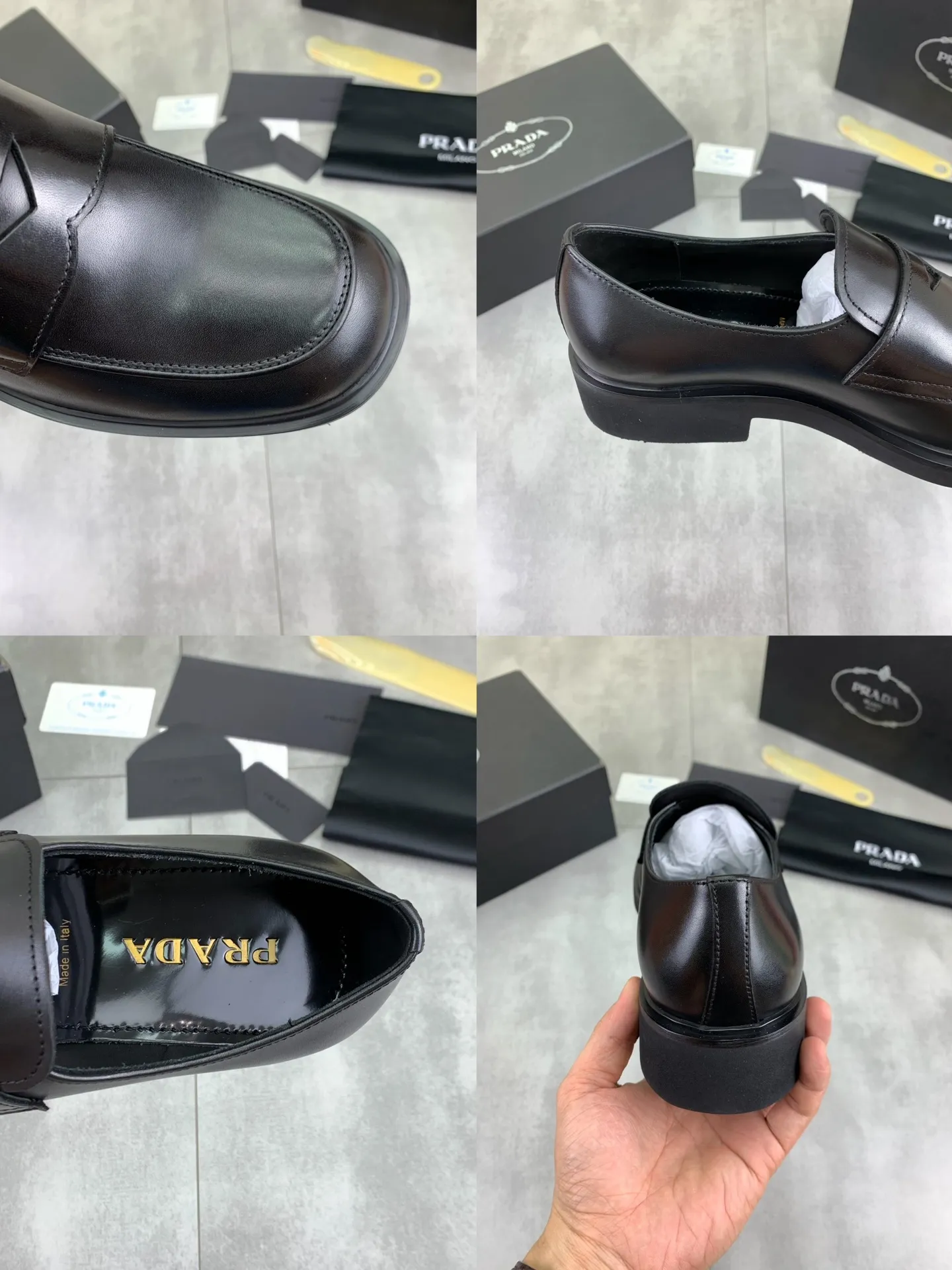 Factory price P840 💰Original quality, top version🔱 ＰＲＡＤＡPrada. Men's business casual leather shoes, top quality cow leather. 1:1 shipment ⬆️Luxurious and noble, all made of imported original first-layer fine suede cowhide, just to create a more comfortable wearing experience. Upper: original comfortable open-edge bead-rubbed calfskin ➕Top imported water-dyed full cow lining, original high-end lightweight and comfortable TPU combination bottom ✔️Code number: 39-44 (38 45 Can be customized)